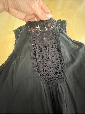 Lovestitch Black Lace Embellished Top Small